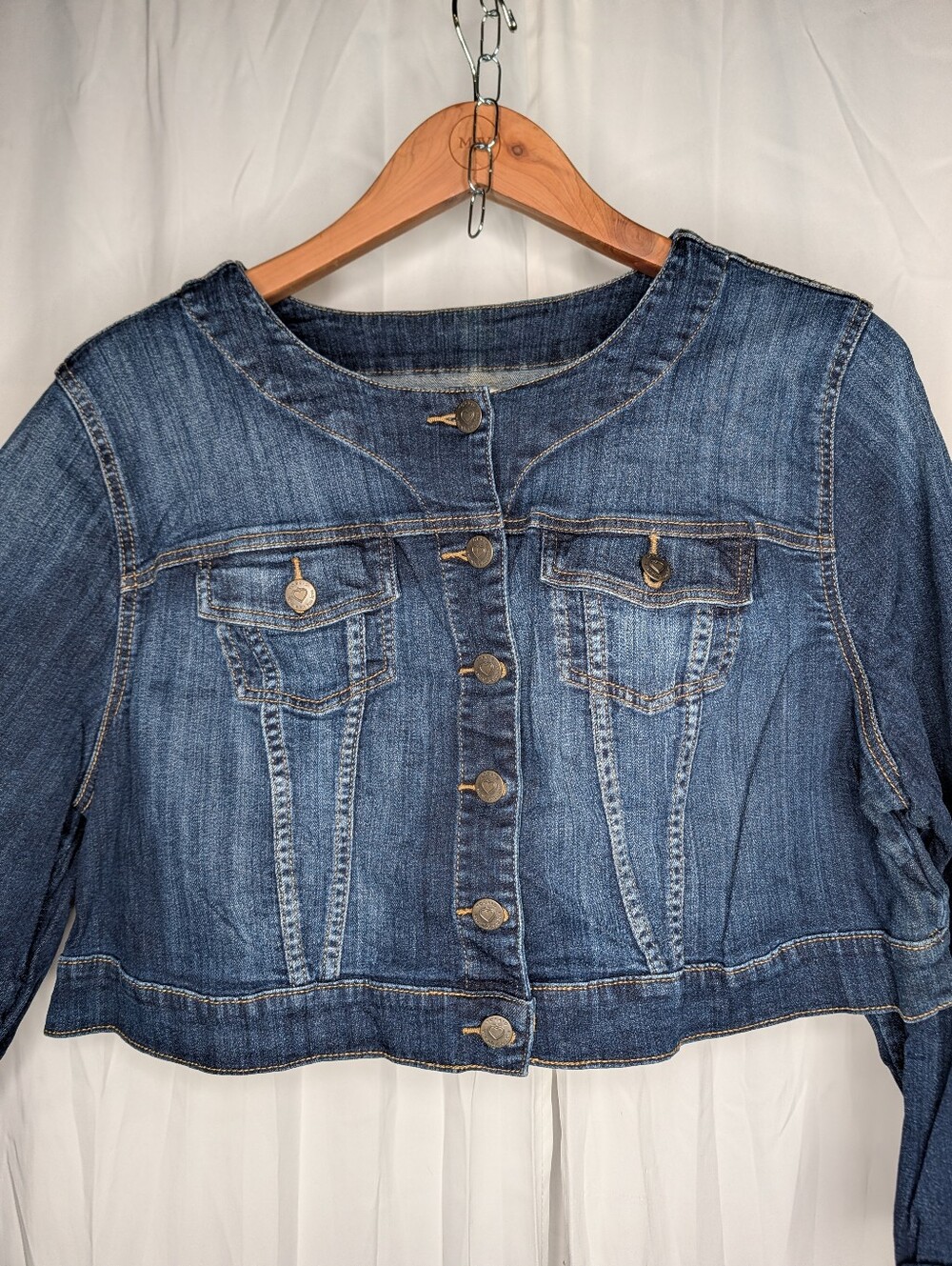Plus Size jean Cropped Jacket